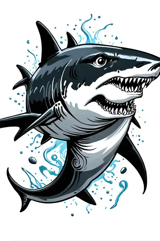 shark and tribl design featuring tattoo design idea