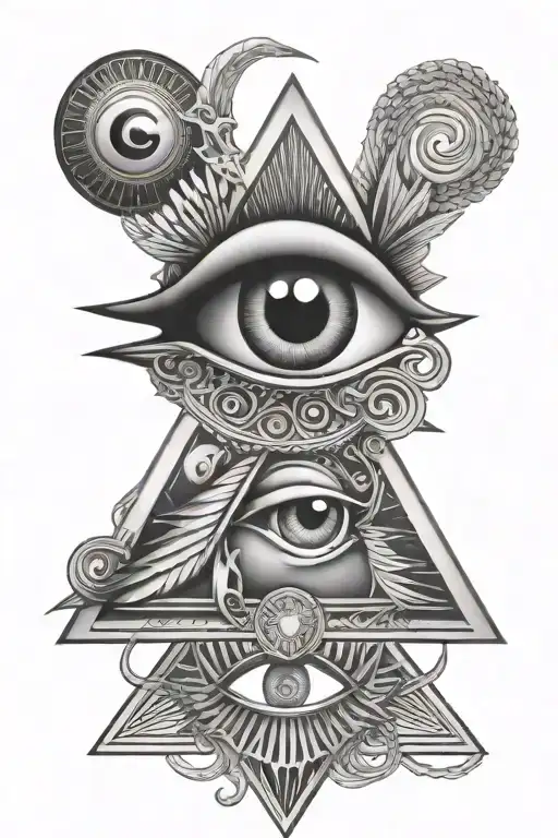 horus eye symbol inside triangle with trisketa  tattoo design idea