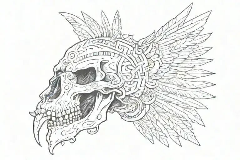Place "Acknowledge the Bloodline" above and "In the Tribal Chief We Trust" below a falcon skull, with the medical emblem tattoo design idea