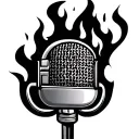 Rapper Microphone on Fire tattoo design idea