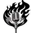 Rapper Microphone on Fire tattoo design idea