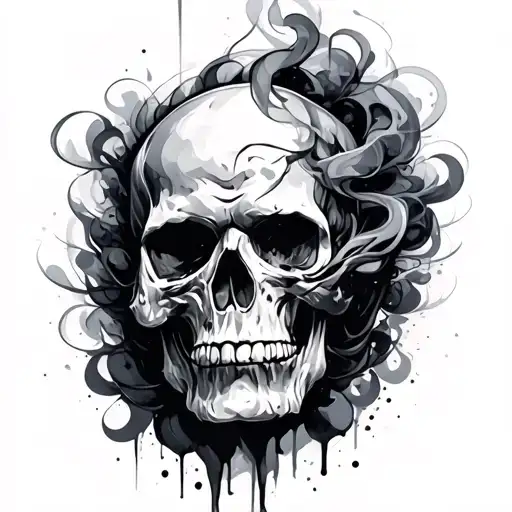 grunge, sharp edges, smoke tattoo design idea