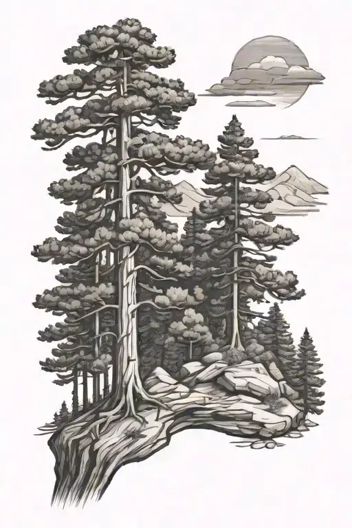 ponderosa pine, trees, adventure, PNW tattoo design idea