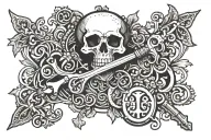 skeleton key tattoo design idea