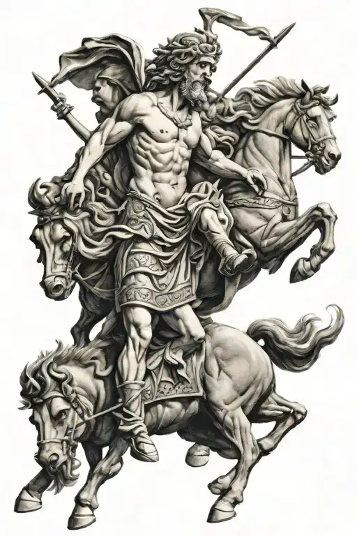 castor and pollux greek mythology tattoo design idea