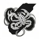 scorpion, crab and the word Lia in it tattoo design idea