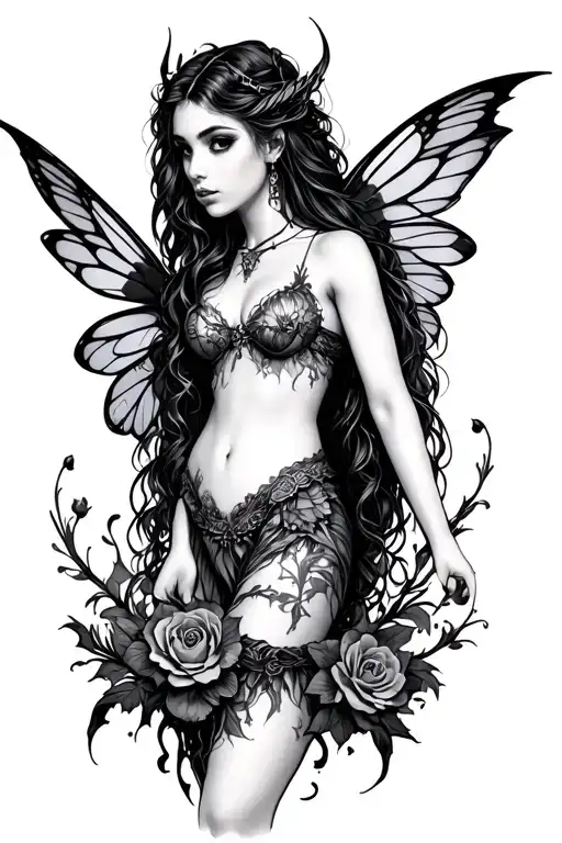 good Evil Fairy tattoo design idea