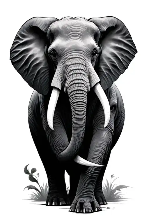 elephant struggle strength inspired tattoo design idea