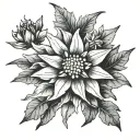 minimalist edelweiss gothic style tattoo design idea