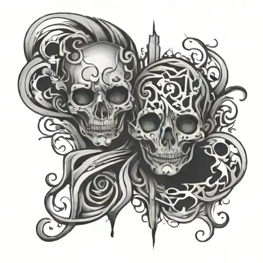 split emotions representing BPD tattoo design idea