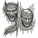 split emotions representing BPD tattoo design idea