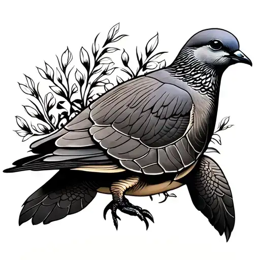 Turtle Dove tattoo design idea