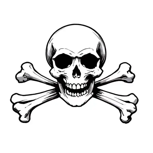 skull bones tattoo design idea