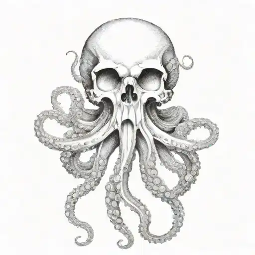 octopus skull tattoo design idea