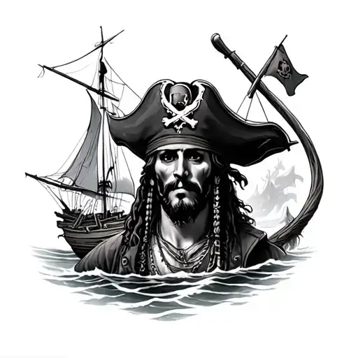 Pirates Caribbean tattoo design idea