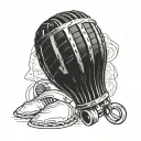 rally car tyre threads wrapping around arm ending at the wrist with a gear shift knob   tattoo design idea