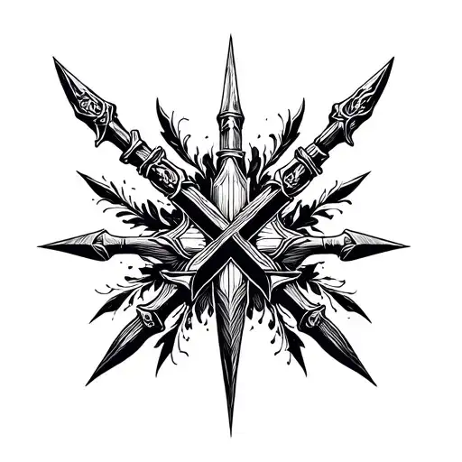 Ukrainian trident tattoo design idea