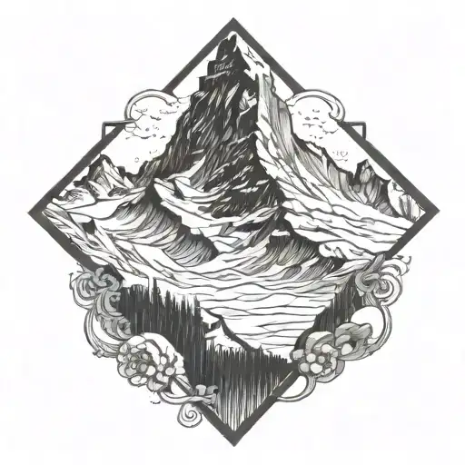 matterhorn mountain no background tattoo design idea