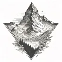 matterhorn mountain no background tattoo design idea