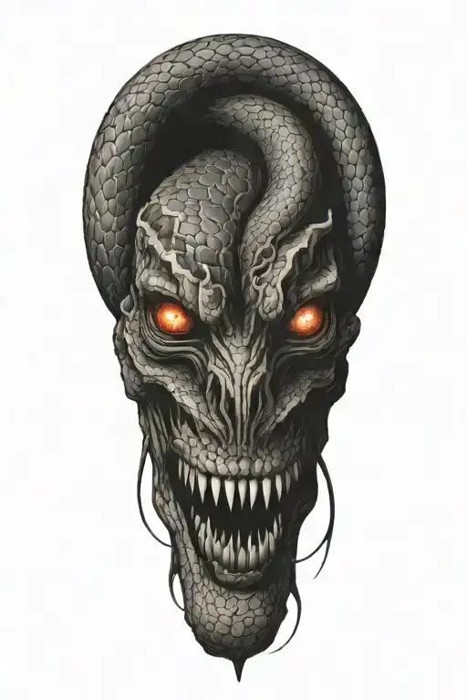 snake wrapped tattoo design idea