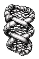 dna strand intertwined representing the client's tattoo design idea