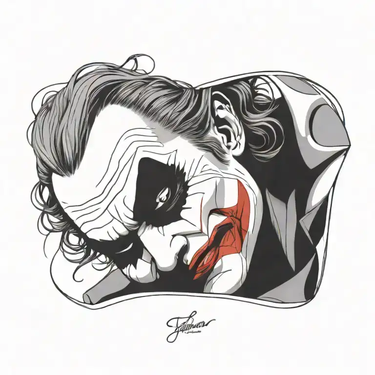 joker face outline tattoo design idea