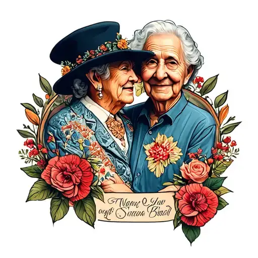 Memorial Grandparents tattoo design idea