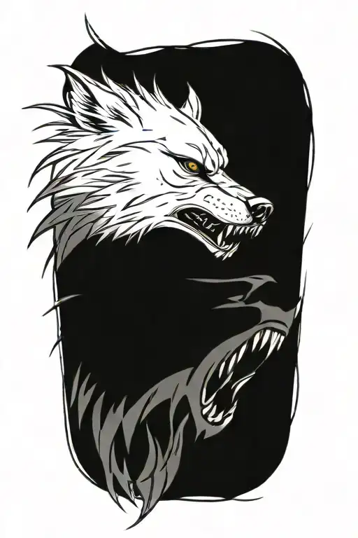 fenrir rage face tattoo design idea