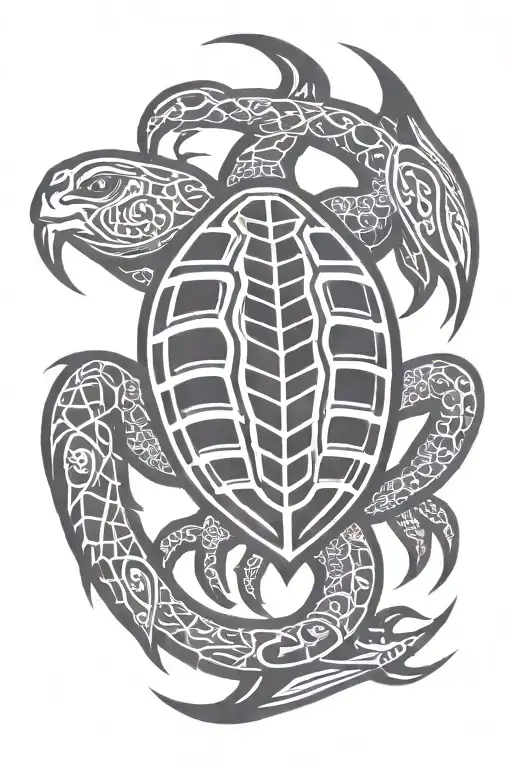 scorpion turtle tribal design tattoo design idea