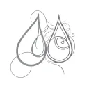 tear drop inside another tear drop tattoo design idea