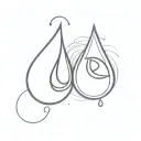 tear drop inside another tear drop tattoo design idea