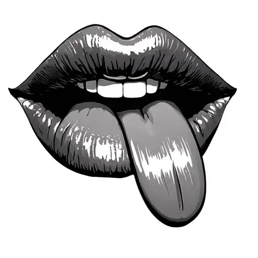 lips tongue tattoo design idea