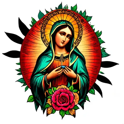 original looking our lady of Guadalupe tattoo design idea