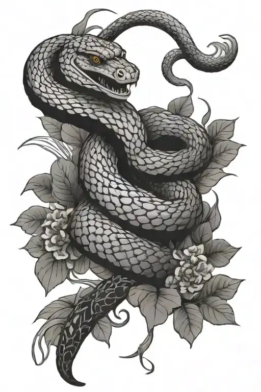 japanese style snake tattoo tattoo design idea
