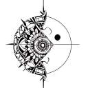 Gemini and Aquarius patern geometrical tattoo design idea