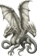 a twoheaded dragon with two wings tattoo design idea
