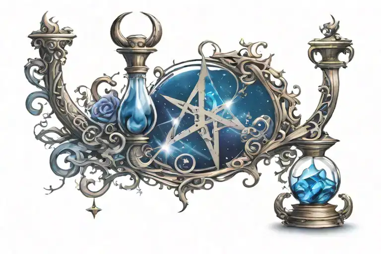 capricorn with faith hourglass combined tattoo design idea