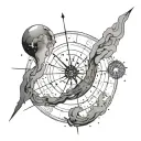 tattoo design of the date 8/11 floating in a Capricorn constellation map. And make it clean simple black lines and it’s  tattoo design idea