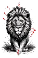A lion representing loyalty, courage, and leadership.	•	A cracked heart being stitched or bandaged, symbolizing a long, tattoo design idea