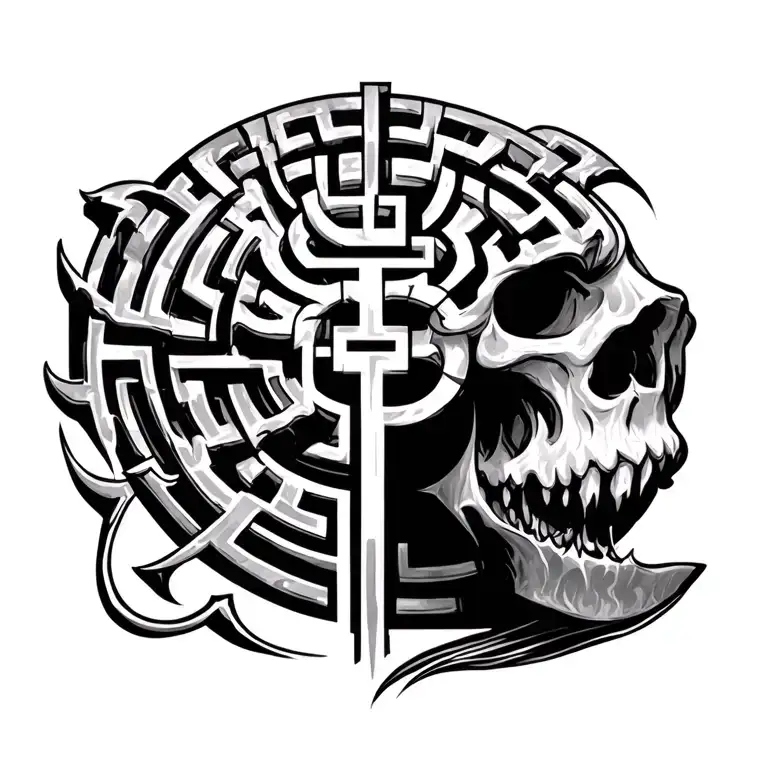Labyrinth tattoo design idea