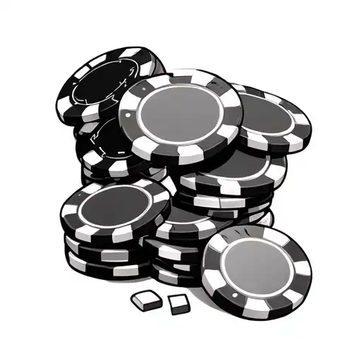 get a tattoo with money, casino, data and poker chips tattoo design idea