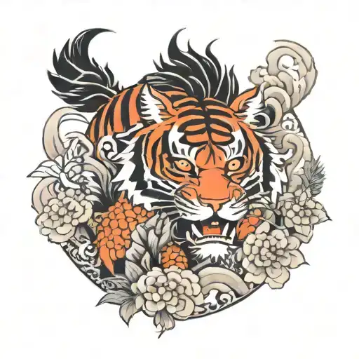 tiger and rooster loving timeless symbolism tattoo design idea