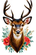 deer head tattoo design idea