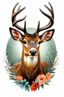 deer head tattoo design idea