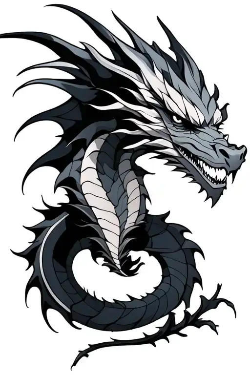 nordic dragon intertwined tattoo design idea