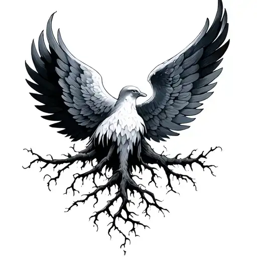 Roots And Wings tattoo design idea