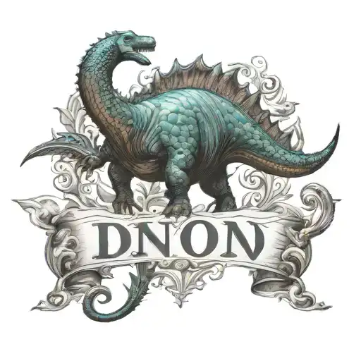 name Dino written with a heart near it tattoo design idea