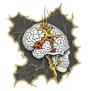 kintsugi hearth and brain tattoo design idea