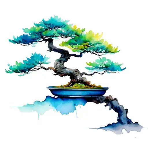 bonsai tree tattoo design idea