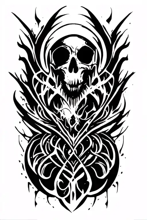 metal music goth tattoo design idea